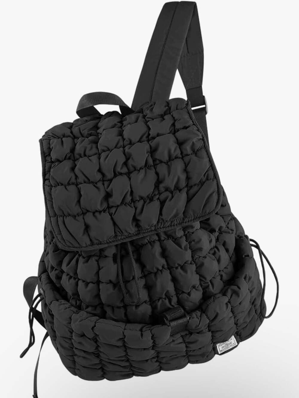 CONTAIL Black Puffy Quilted Backpack Lightweight Cloud Bag
